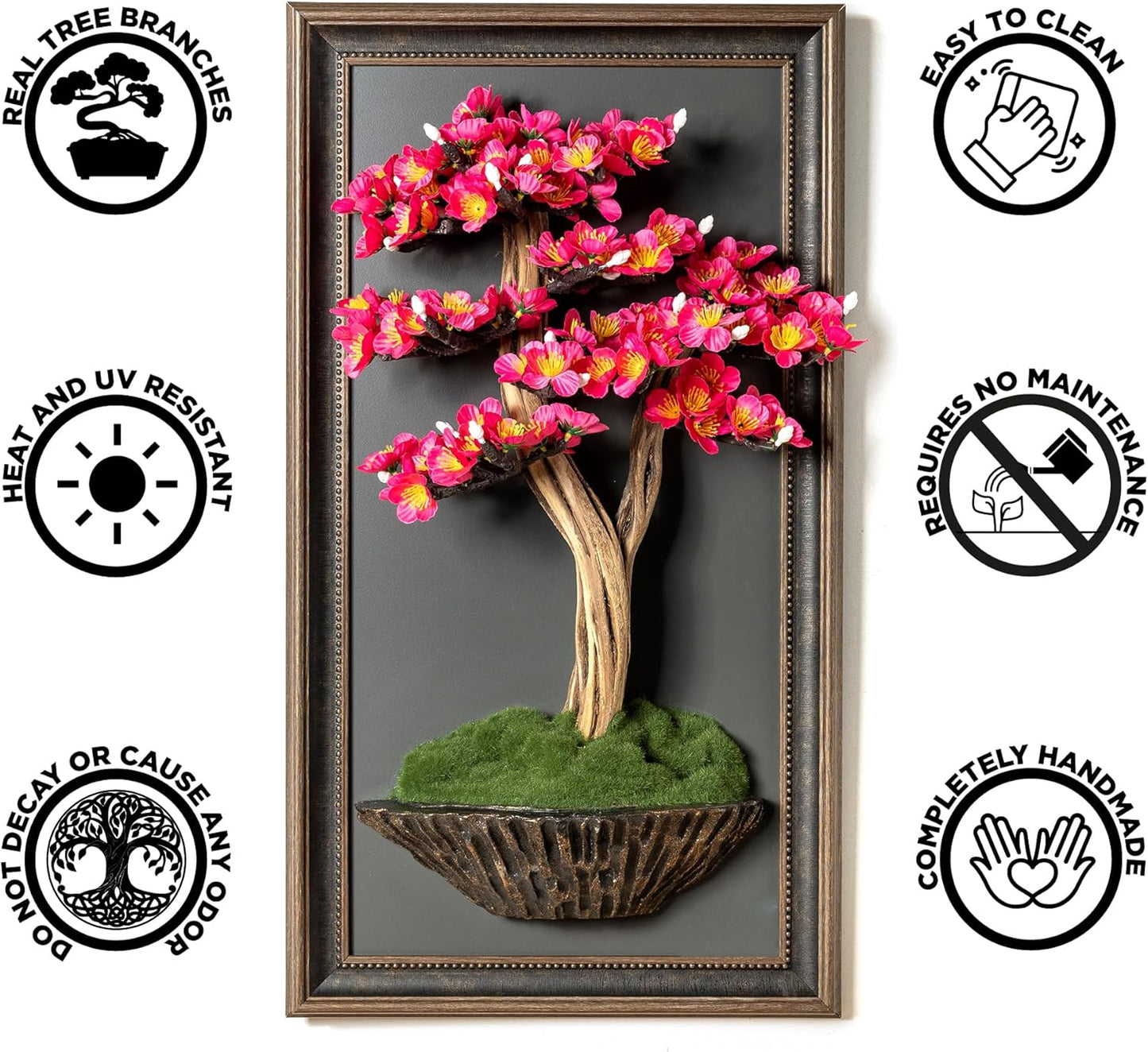 Generic Bonsai Art Life Tree Tableau - 21 - Handmade Portrait, Wall Art, Decor, Decoration, Wallboard