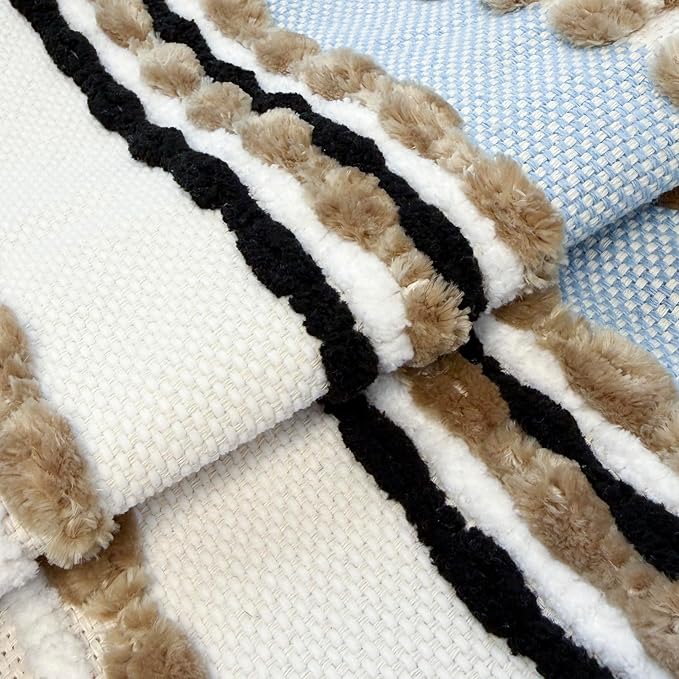 NUYECY Chenille and Cotton Long Pillow for Bed, Striped Textured Boho Lumbar Throw Pillow Cover 14x36, Neutral Accent Decorative Extra Long Body Pillow Case for Couch, Sofa, Bedroom, Khaki