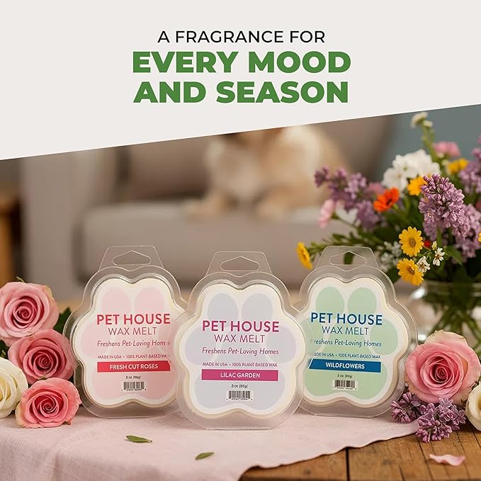 Pet House Fresh Citrus Wax Melts - Long-Lasting Scented Wax Melts Plant Based, Pet Friendly Pack of 4
