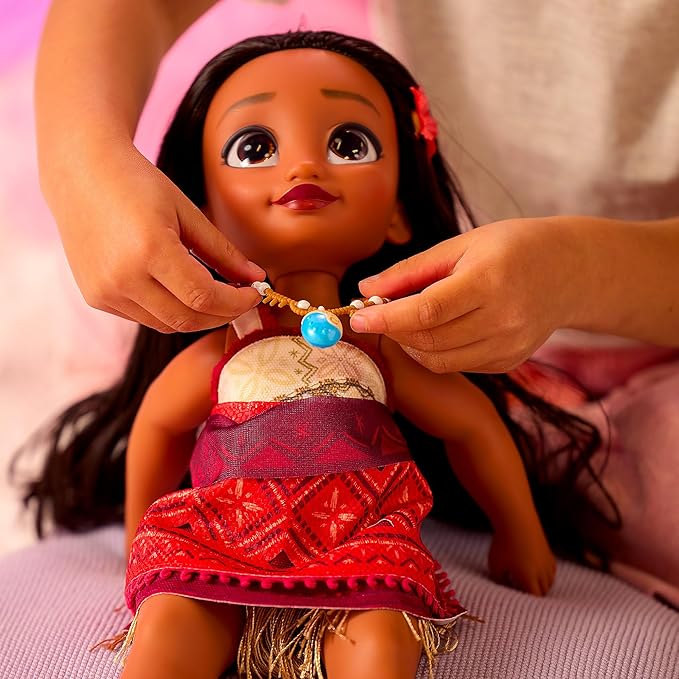 Disney Store Official Moana Once Upon a Story Doll - Disney Princess Toys Featuring Reflective Eyes with 3D Pupil and Iris, Detailed Costume, Hair Comb - Comes in Display Box - 16 Inches