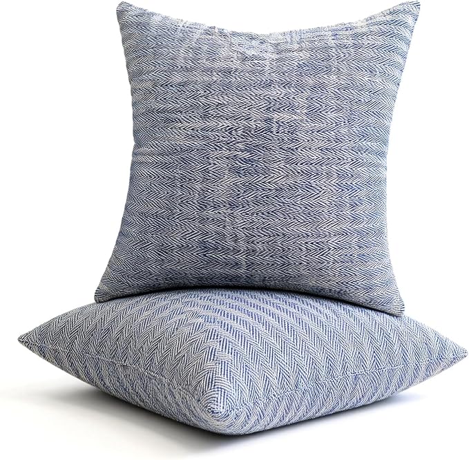 Throw Pillows with Inserts Included, 18x18 Couch Pillows,Throw Pillows for Couch,Blue,2 Pack.