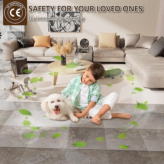 Peel and Stick Floor Tile, 40-Pack 12" x 12" Vinyl Flooring, Waterproof Self-Adhesive Luxury Vinyl Tiles, Easy DIY for Living Room, Kitchen, Dinning Room, RV, Cover 40 Sq. Light Slate Marble