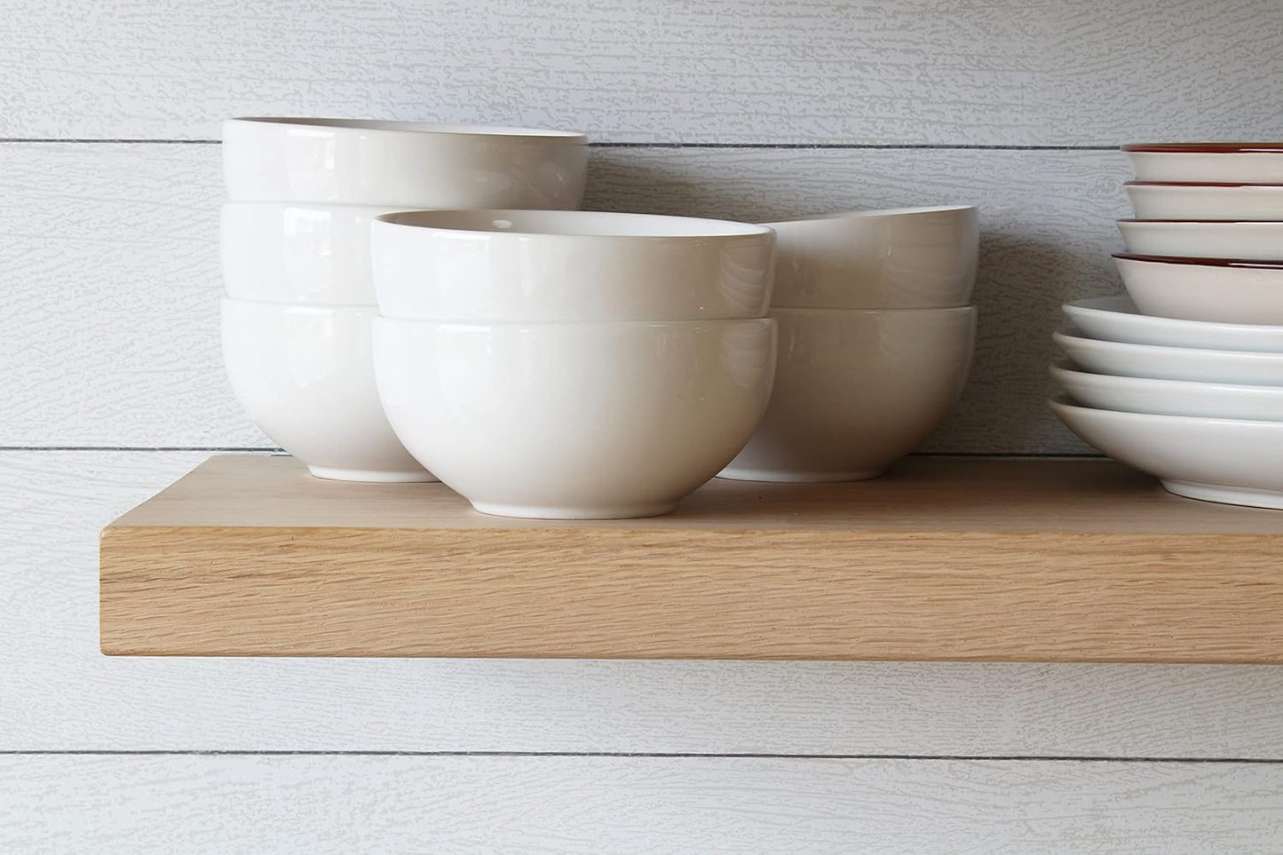 Urban Legacy Unfinished White Oak Deep Floating Shelves | Easy to Install Accent Modern Floating Shelves with Floating Shelf Brackets| Set of 2 (24" x 11" x 2")