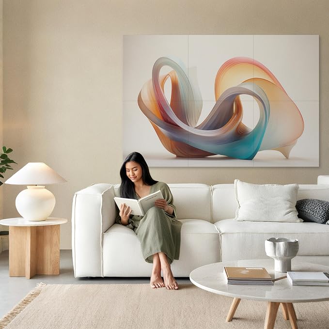 Soon Global Acoustical Wall Panels, 72 X 48 Inches Art Acoustic Panels, Decorative Acoustic Panels, Acoustic Wall Panels, Sound Absorbing Wall Art, Fluid