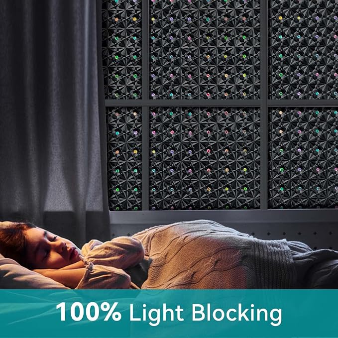 Windimiley Blackout Window Film, 100% Light Blocking Privacy, 23.6" x 78.7" | Room Darkening, Black Out Film for Window Inside，Static Cling No Glue Removable, UV Heat Blocking,Renter Friendly for Bedroom