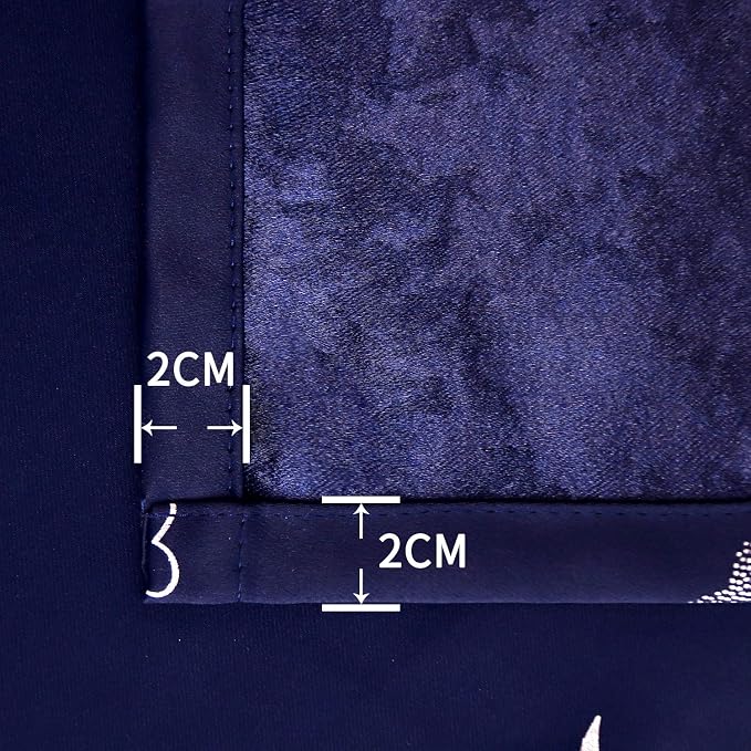 BGment Kids Curtains for Bedroom 72 Inch Length 2 Panels Set, Star and Moon Blackout Curtains for Boys Room Decor, Nursery Thermal Insulated Room Darkening Curtains with Grommet, 42 Wide, Navy Blue