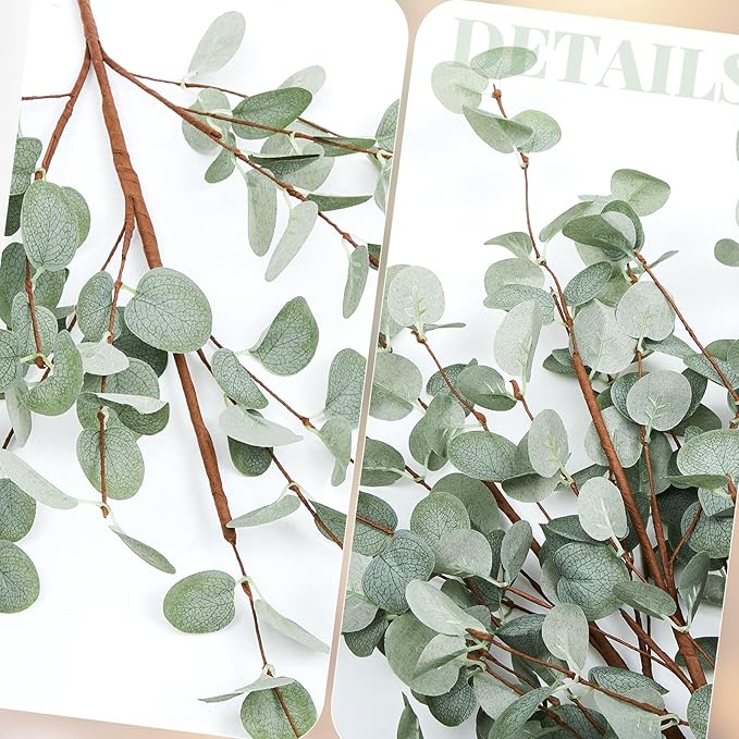Giegxin 12 Pcs 30" Extra Long Artificial Eucalyptus Stems, Tall Greenery Stems, Fake Eucalyptus Plants for Large Vases, Wedding & Home Party Decor, Realistic Silk Leaves