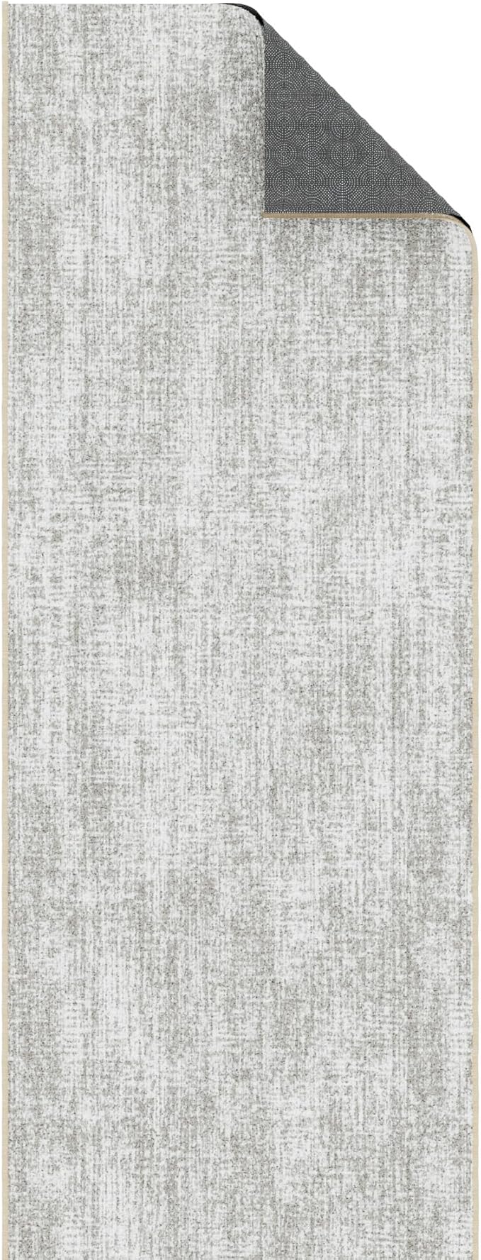 Ottomanson Aisle Runner Rug 1'10.5" x 18' – Soft Non-Slip Rug, Low Pile Carpet for Hallways, Events, Churches & Extra-Long Indoor Spaces, Solid Beige