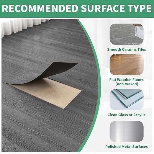 18 Sq. Ft Floor Tiles Peel and Stick Vinyl Floor 36 x 6 inch Luxury Self Adhesive Waterproof Flooring Planks DIY for Kitchen, Living Room, Shops, RV, Wood Look Plank, 12-Pack, Dull Grey