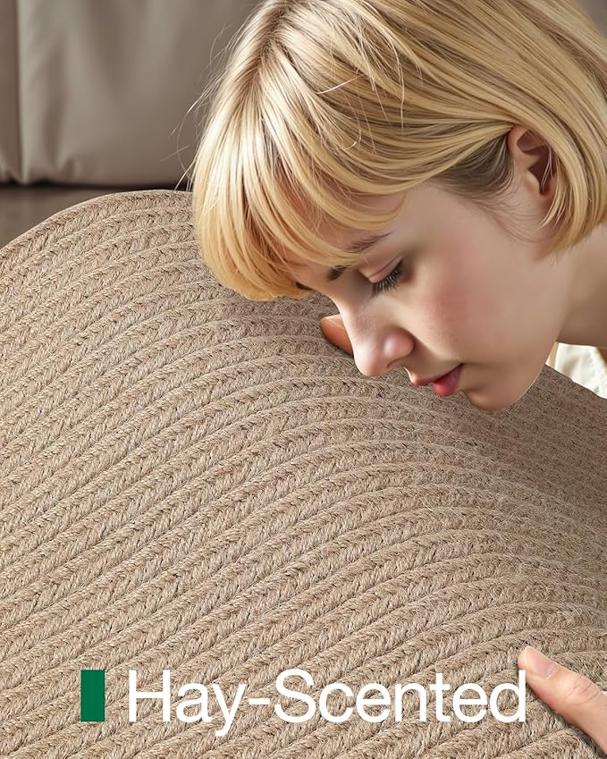 LUMI 5x8 Jute Area Rug for Living Room, Natural Handwoven Rugs Non Slip, Farmhouse Braided Carpets No Shedding for High Traffic, Dining Room, Indoor, Outdoor, Patio