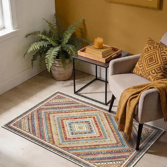 Keen Home Design 24"x36" Rug - Machine Washable Entry Rug with Non-Slip Backing, Ideal for Entryway, Kitchen, Bathroom, Laundry Room - Vintage, Easy Clean, Durable, Low Pile - (2' x 3')