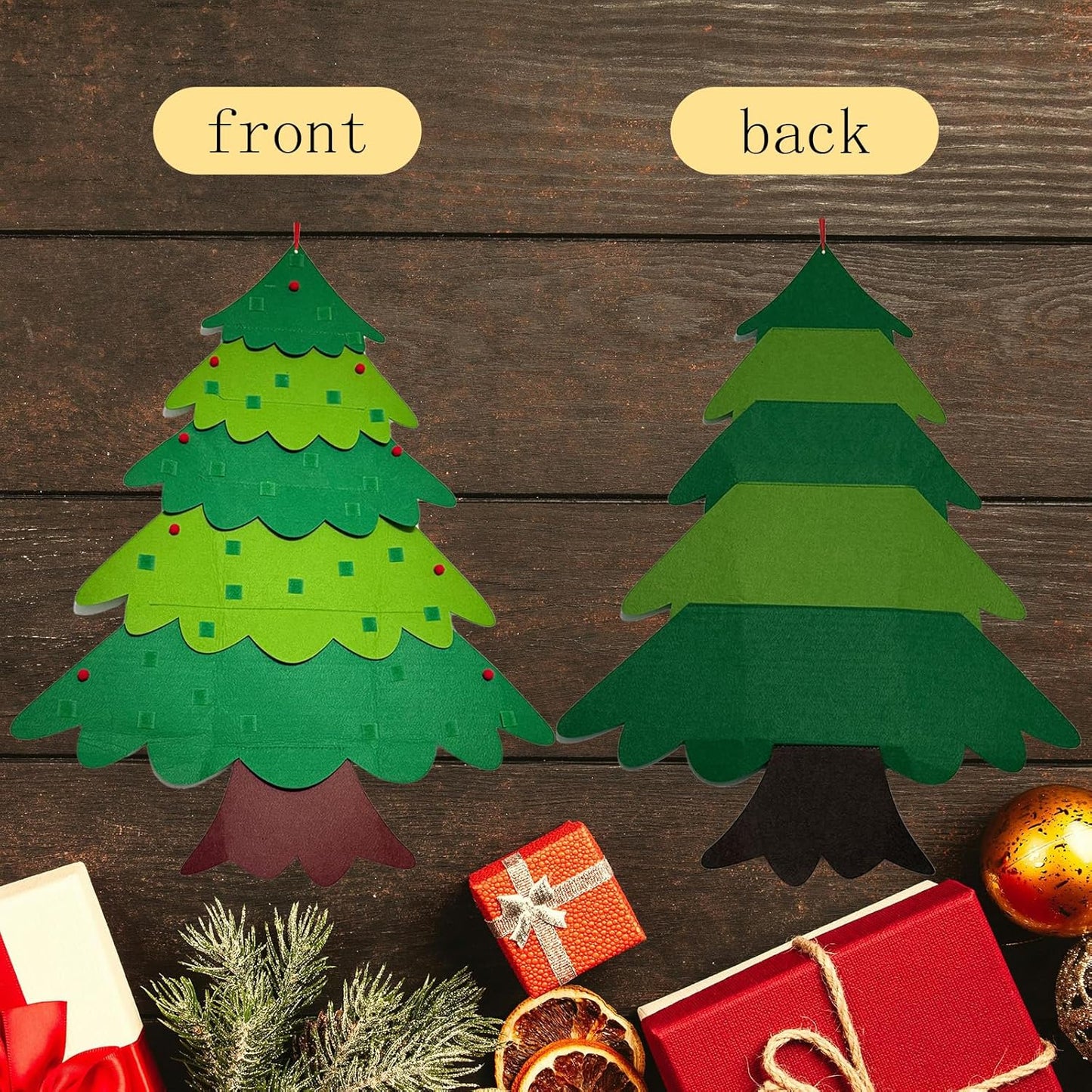 Felt Christmas Tree Set with 32pcs Ornaments, 3.2 feet Wall Hanging DIY Christmas Tree for Kids,Activities