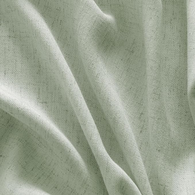 MIULEE Non-See-Through Privacy Linen Curtains 2 Panels, Light Filtering Window Curtains Farnhouse Textured Back Tab Semi Sheer Drapes for Bedroom Living Room, 52 x 108 Inches Long, Sage Green