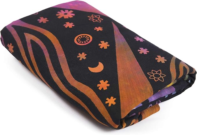 Popular Handicrafts Indian Burning Sun Hippie Mandala Window Curtains - Gypsy Tye Dye Bohemian Sun Moon Beautiful Drapery Bedroom Living Room Balcony Valance Panels Purple