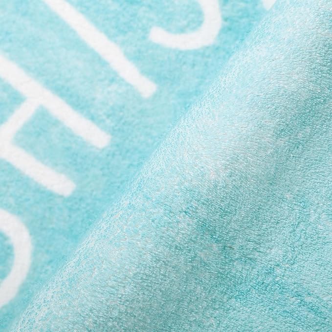 Topotdor Round Kids Play Rug Alphabet Nursery Area Rug Extra Large Soft Crawling Play Mat for Children Toddlers Bedroom (47 inch, Teal)