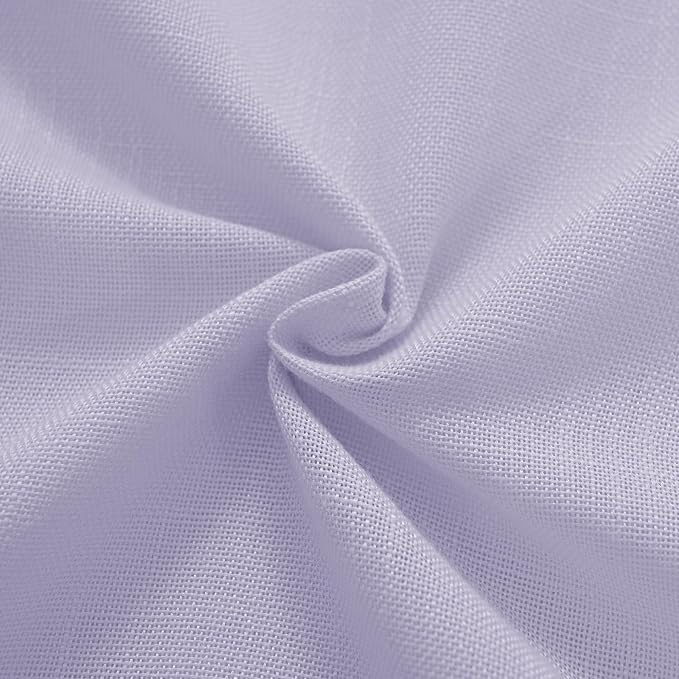Lavender Semi Sheer Linen Curtains 96 Inches Long 2 Panels Set for Living Room Back Tab Light Filtering Long Drapes Modern Farmhouse Light Violet Purple Bedroom Decor 52X96