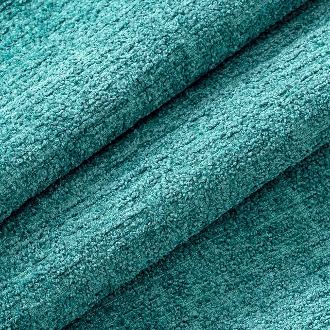 MIULEE Decorative Throw Pillow Covers 18x18 Pack of 2 Teal Blue Spring Couch Pillow Covers Soft Cozy Textured Chenille Pillowcases for Home Decor Sofa Living Room Cushion Bedroom