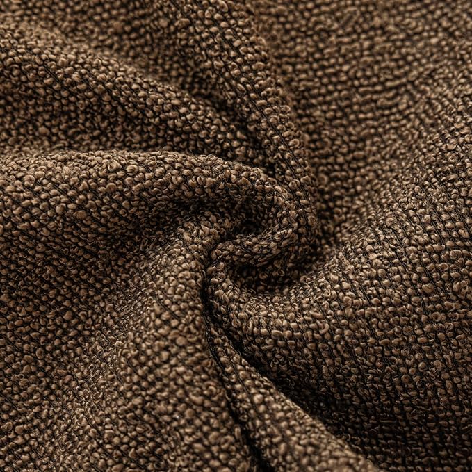 Foindtower Set of 2, Decorative Textured Boucle Throw Pillow Covers Accent Solid Pillow Cases Neutral Soft Couch Cushion Case for Chair Sofa Bedroom Living Room Home Decor 24x24Inch Chocolate