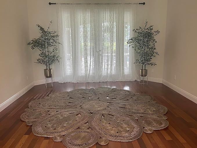 YJ YANJUN Vintage Lace Curtains 108 Inches Long-Victorian Floral White Sheer Curtain Panels for Patio Sliding Door Living Room Embroidered Scalloped Floor to Ceiling Drapes 9ft 104 Wide 2 Panels
