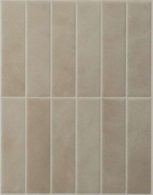 Smart Tiles Peel and Stick backsplash, Stacked Taupe Beige, 11.43"x9" | Pack of 5 (3.5 sq ft), Matte, Heat/Moisture Resistant, Low VOC, Kitchen/Bathroom, Renter Friendly, Made in Canada