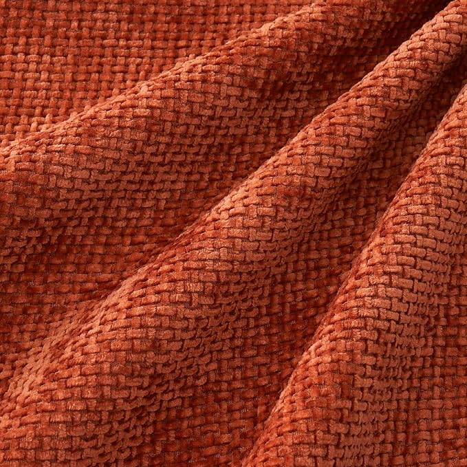 MIULEE Pack of 4 Couch Throw Pillow Covers 18x18 Inch Burnt Orange Soft Decorative Chenille Pillow Covers Farmhouse Accent Cushion Covers for Boho Fall Home Decor Sofa Bedroom Living Room
