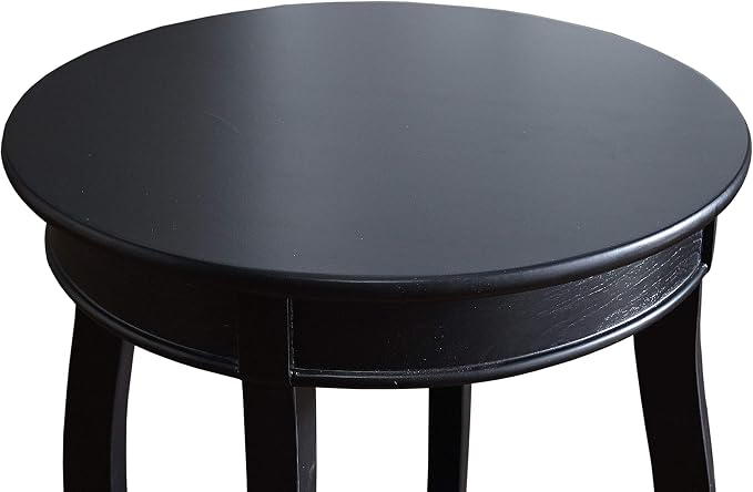 Powell Furniture Round Table with Shelf, Black
