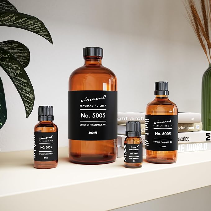 AirScent Diffuser Oil Inspired by TF's Oud Wood - No. 5005-30 mL | Perfume Dupe - Fragrance Oil Blend for Ultrasonic and Waterless Diffusers and Crafting - 1 fl oz Dropper Bottle