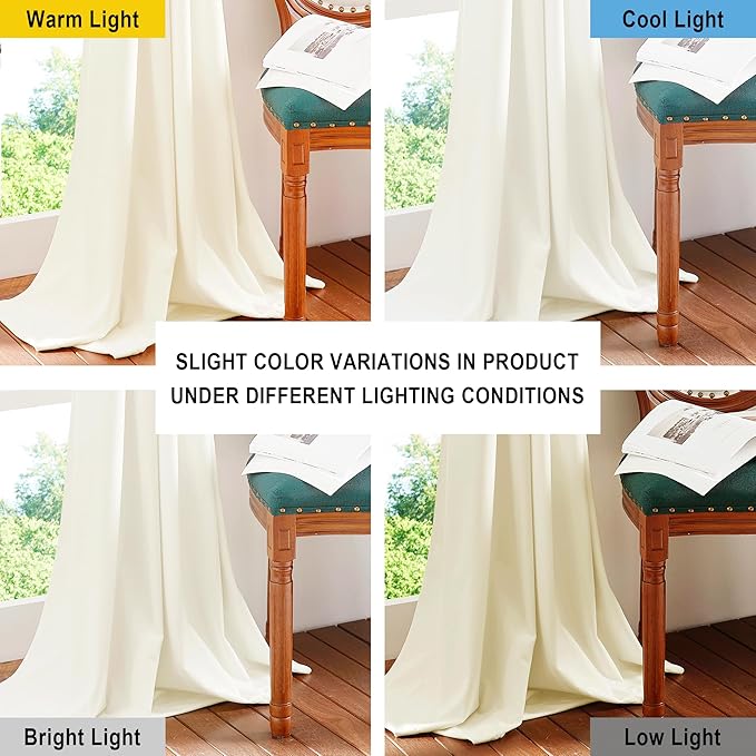 NICETOWN Thermal Insulated Ivory White Velvet Curtains 72 Inch Length, Heavy Duty Keep Warm Drapes Room Darkening Thermal Insulated Drapes for Patio Hall Villa, Bedroom Window Treatment, Set of 2
