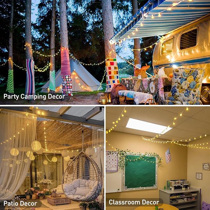 147ft 300 LED 8 Modes Globe String Lights Outdoor Waterproof with Remote | Indoor Christmas Lights Plug in, Hanging Fairy Light for Bedroom Holiday Party Patio Garden Christmas Decorations, Warm White