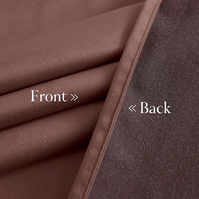 NICETOWN Pink Velvet Curtains 102 inches - Blackout Curtains for Living Room, Thermal Insulated Soundproof Panels Soft Luxury Home Decor for Bedroom, Dusty Rose Pink, W52 x L102, 2 Panels