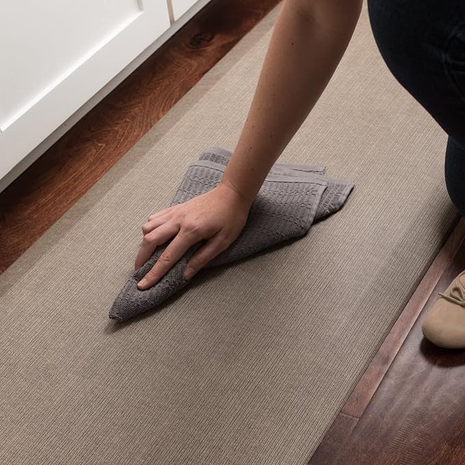 GelPro NewLife Designer Comfort Ergo-Foam Anti-Fatigue Kitchen Floor Mat, 20" x 72", Leather Grain Jet