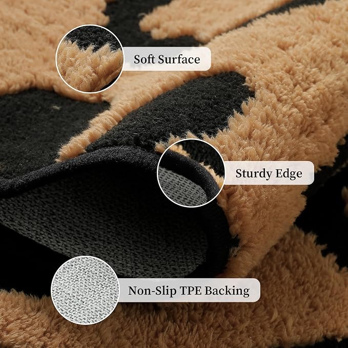 YIHOUSE 6×9 Ft Leopard Area Rugs, Washable High-Low Pile Plush Soft Rug, Non-Slip Non-Shedding Animal Cheetah Carpet for Living Room, Bedroom, Dining Room, Nursery, Home Decor