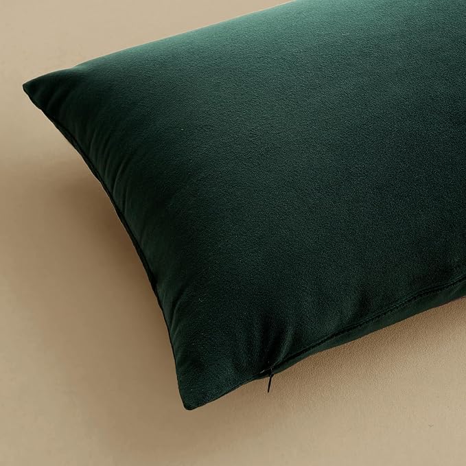 MIULEE Pack of 2 Velvet Pillow Covers Decorative Square Pillowcase Soft Solid Army Green Cushion Case Home Decor for Sofa Bedroom Couch Car 22x22 Inch