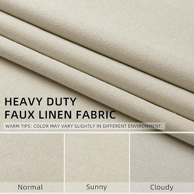 ChrisDowa Birch Pinch Pleated Blackout Linen Curtains 108 inches Long 2 Panels for Living Room Bedroom Farmhouse Room darking Thermal Insulated Back Tab Hooks Rings Window Treatment Drapes,40x108