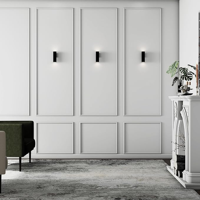 Pangda Peel and Stick Wall Molding Kit, 3D Premade Accent Molding Wainscoting Panel for Interior Wall Moulding Decor, Ready to Assemble Wainscoting Accent Panel(3 Set,24 x 72 in)