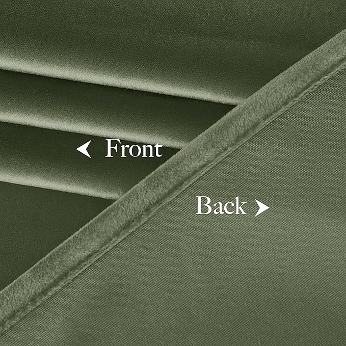 NICETOWN Sage Green Blackout Curtains 72 inches Long 2 Panels (62-inch Wide), Farmhouse and Sleek Velvet Drapes and Curtains for Doorway, Patio Sliding Door, Office, Dorm