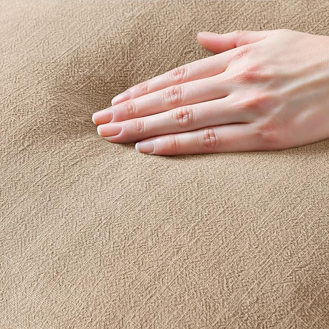 MIULEE Decorative Throw Pillow Covers Neutral Linen Fringe Throw Pillows Euro Shams Set of 2 Camel Boho Farmhouse Cushion Covers for Couch Sofa Bed Living Room Spring Home Decor 26x26 Inch