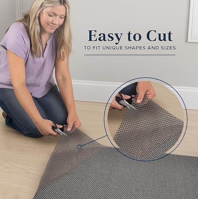Veken 4 Ft Round Rug Pad Gripper for Hardwood Floors, Circle Non Slip Rug Pads for Area Rugs, Thick Dark Grey Rug Grippers for Tile Floors, Under Carpet Anti Skid Mat, Keep Your Rugs Safe and in Place