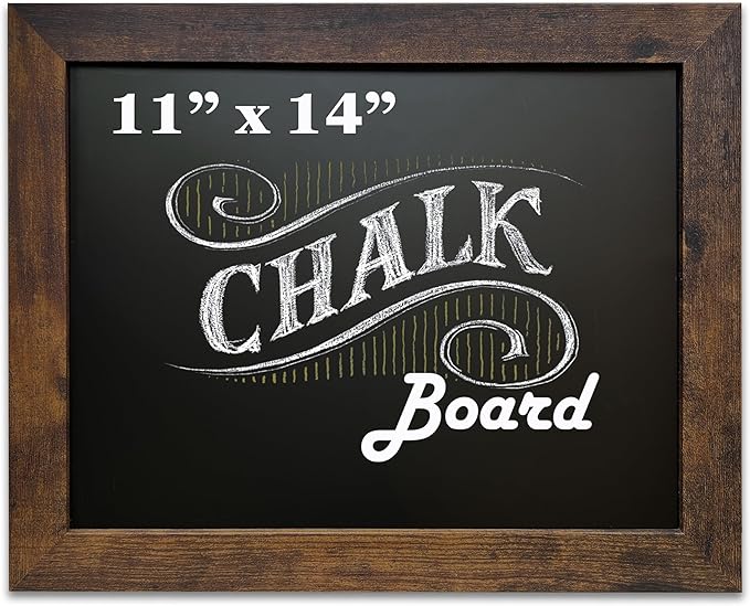 Loddie Doddie Magnetic Chalkboard Calendar - 11 x 14 in, Rustic Frame - Stain Resistant Magnet Display - Wall Mount Organizer & Menu Board for Kitchen - Framed Magnetic Board