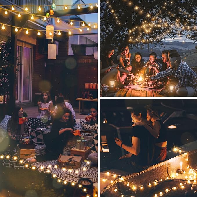 suddus 50 LED Globe String Lights Battery Operated with Remote Warm White | Hanging Fairy Lights With Timer,String Lights for Bedroom for Bedroom, Dorm, Classroom Christmas,Indoor,Outdoor Decor