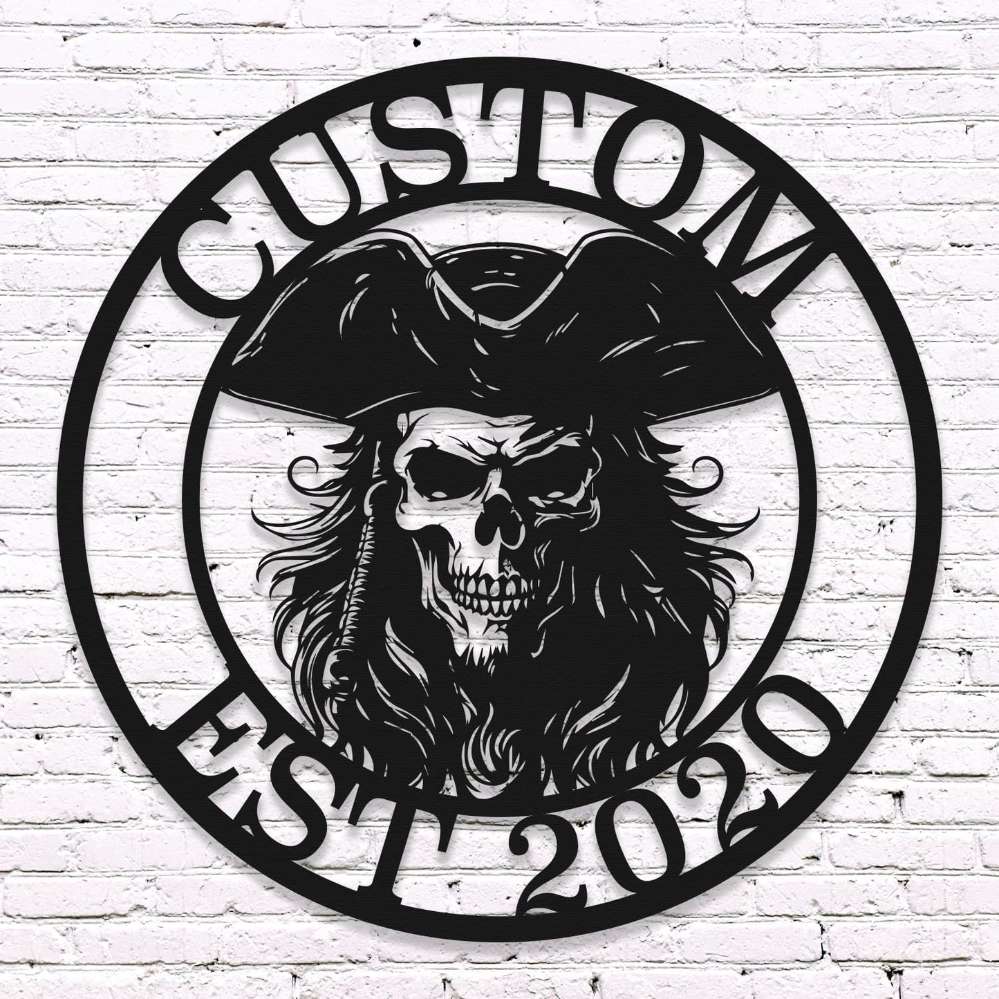 Custom Pirate Skull Metal Signs - Wall Art, Decorative Iron Art, Home & Garden Metal Decor