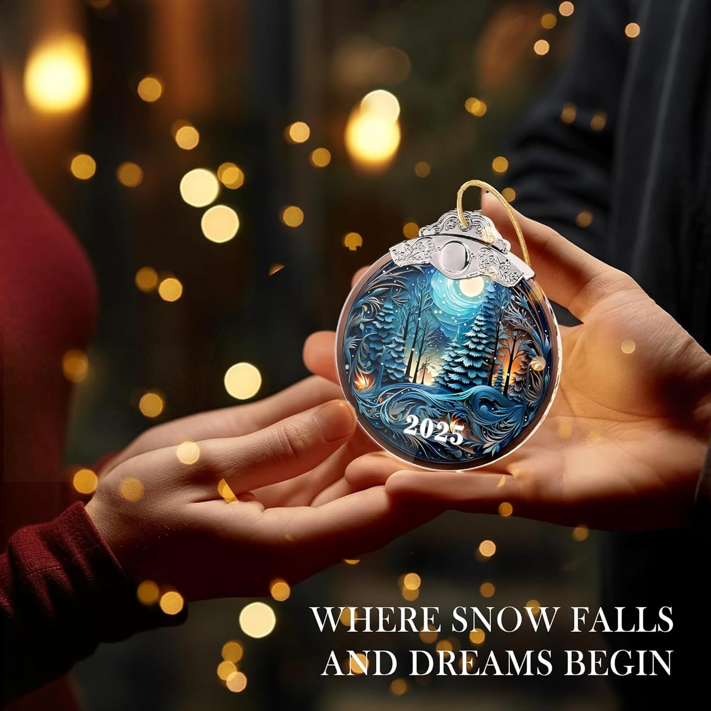 Christmas Tree Acrylic Ornament, Christmas Ornaments 2025, Christmas Ornament, Tree Ornaments, White Elephant Gifts for Adults, Gag Gifts Funny Adult, Christmas Decor (Noel in the Forest)