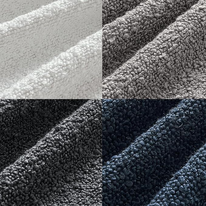 MIULEE Pack of 4 Decorative Textured Boucle Throw Pillow Covers | 18x18 Inch Blue Gray Accent Pillow Cases Soft Couch Cushion Covers for Modern Farmhouse Boho Sofa Bed Livingroom Home Decor