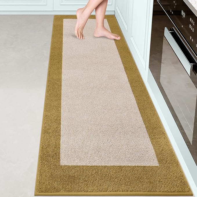 Machine Washable Runner Rug 24" x 84", Non Slip Kitchen Mat for Floor, Absorbent Entryway Rug for Kitchen, Bedroom, Hallway, Bathroom, Door (Roll Packing)