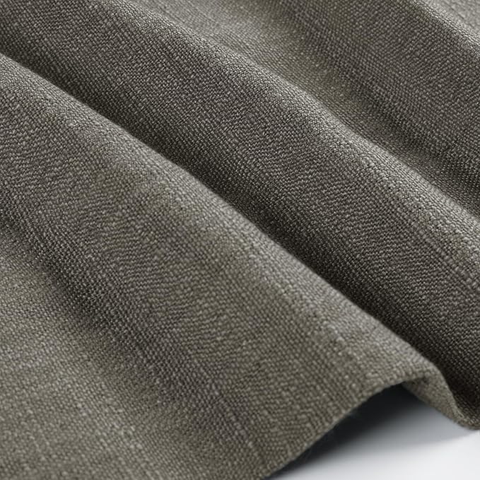 TWOPAGES 26" W x 18" L Linen Blend Cafe Curtains for Kitchen Window, Light Filtering Pinch Pleated Tier Curtains, Modern Farmhouse Half Window Curtains for Small Window, Sepia Ebony, 2 Panels