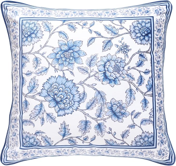 ISAENNE Designer Vintage Velvet Throw Pillow Cover,22"x22"-BlueWilow | Pillow Cover,Concealed Zipper Design,Dragonfly Pattern,Sofas,Bedroom,Living Room,Lounge Chairs,All Season Home Decor