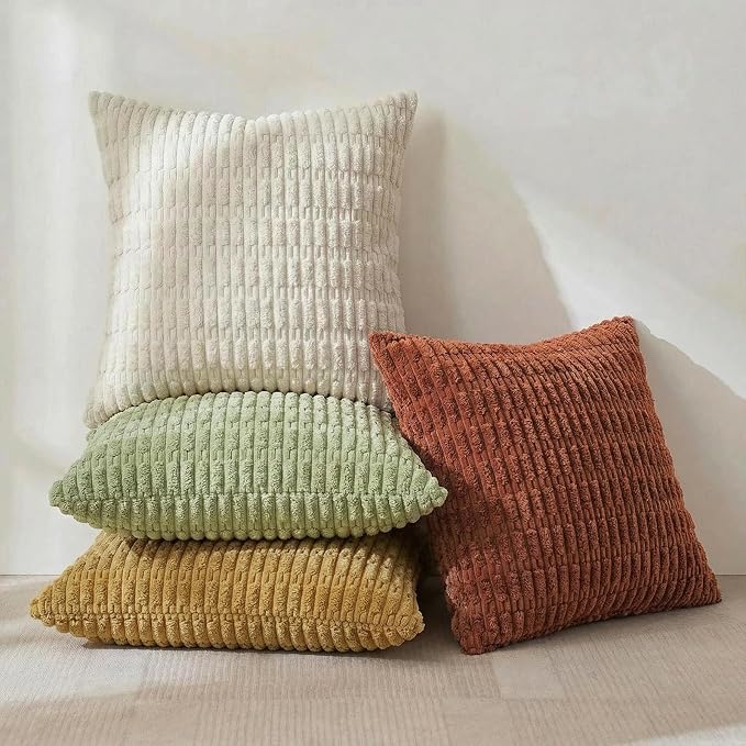 Fancy Homi 4 Packs Decorative Throw Pillow Covers for Living Room Couch Bed, Modern Farmhouse Boho Home Décor Accent Cushion Case, 22" x 22", Fall
