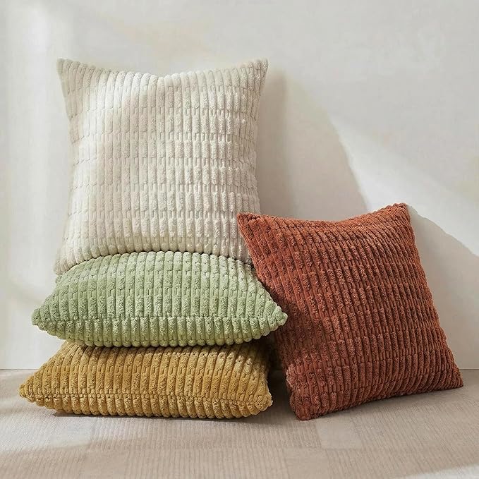 Fancy Homi 4 Packs Decorative Throw Pillow Covers for Living Room Couch Bed, Modern Farmhouse Boho Home Décor Accent Cushion Case, 26" x 26", Fall
