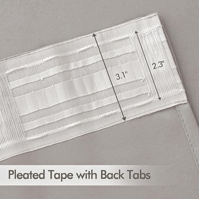 MIULEE Cobblestone Back Tab Blackout Curtains 120 Inch Long 2 Panels Set for Bedroom, Rod Pocket/Pinch Pleated Extra Long Thermal Insulated Living Room Darkening Light Blocking 10FT Drapes