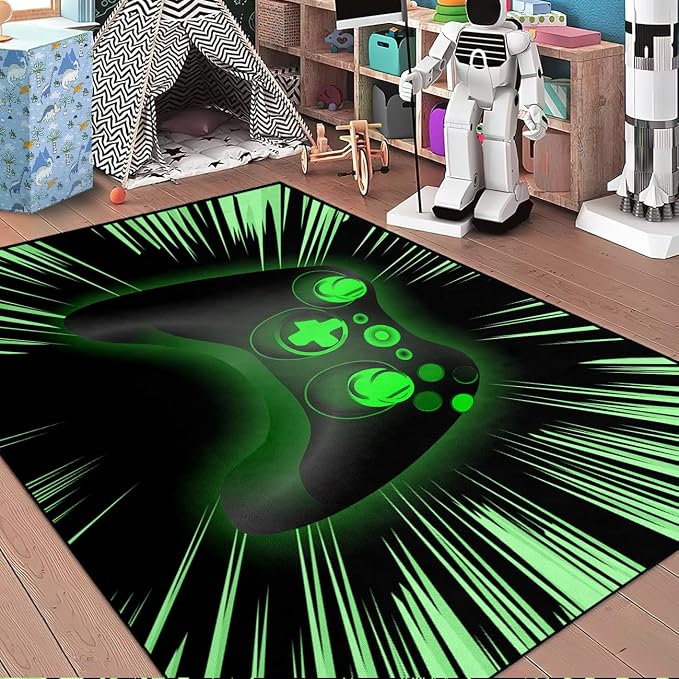 Gamer Rugs Controller Gamepad Carpets Game Rugs for Boys Gaming Bedroom Home Decor Mats 4'5"x6'